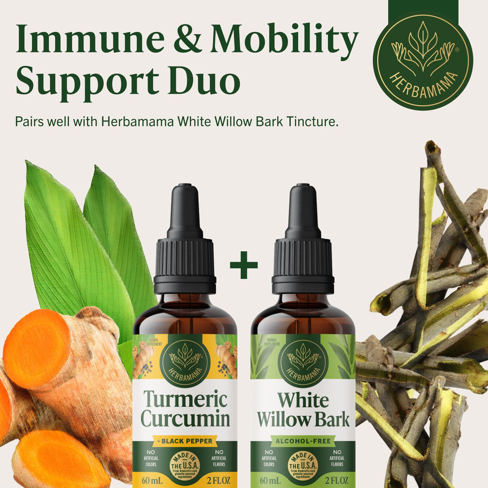HERBAMAMA Turmeric Drops gluten-free formula suitable for varied diets.