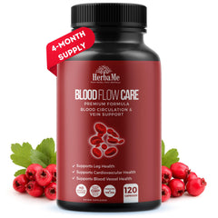 HerbaMe Blood Flow bottle front for daily circulation support