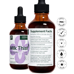 HERBANA Milk Thistle dropper bottle highlights easy dosing
