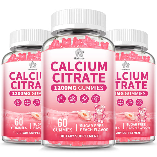 Herbance Calcium Citrate Gummies bottle-pour offers easy daily calcium support.