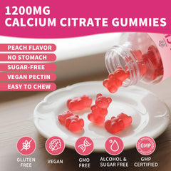 Herbance Calcium Citrate Gummies non-GMO seal highlights clean ingredient sourcing.