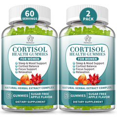 Herbance Cortisol Gummies bottle front label for stress support and daily balance.