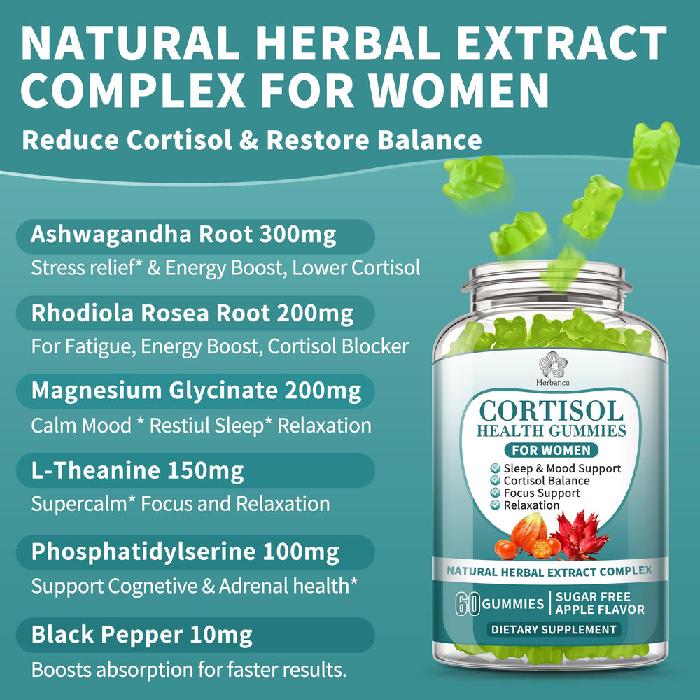 Herbance Cortisol Gummies daytime-relax scene for focus and mood stability.