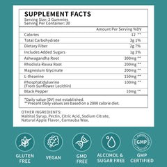Herbance Cortisol Gummies vegan gluten-free label for mindful wellness.