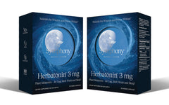 Herbatonin plant-based melatonin bottle for sleep timing and routine.