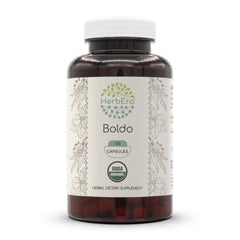 HerbEra Boldo organic capsules in bottle for everyday wellness.