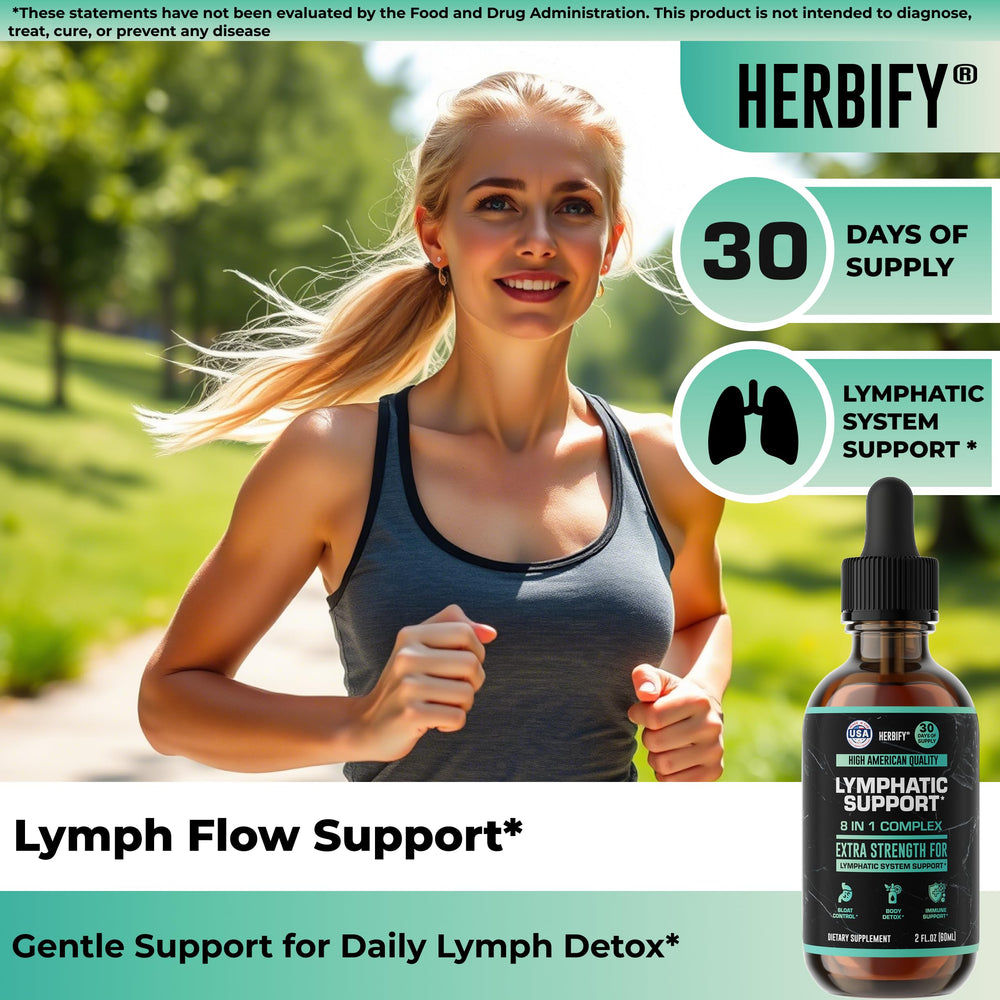 HERBIFY Lymphatic Drainage Drops daily-dose label close-up.