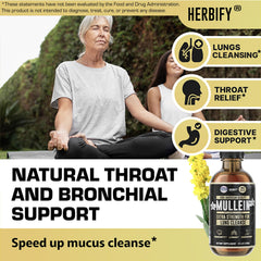HERBIFY Mullein Drops leaves and flowers emphasize natural extract.