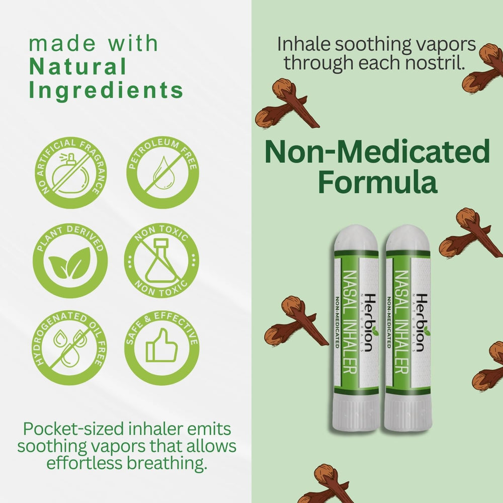 Herbion Naturals Nasal Inhaler compact portable design for everyday use.