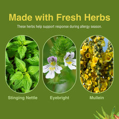 Herbs Etc. herbs such as stinging nettle and eyebright pictured as key ingredients
