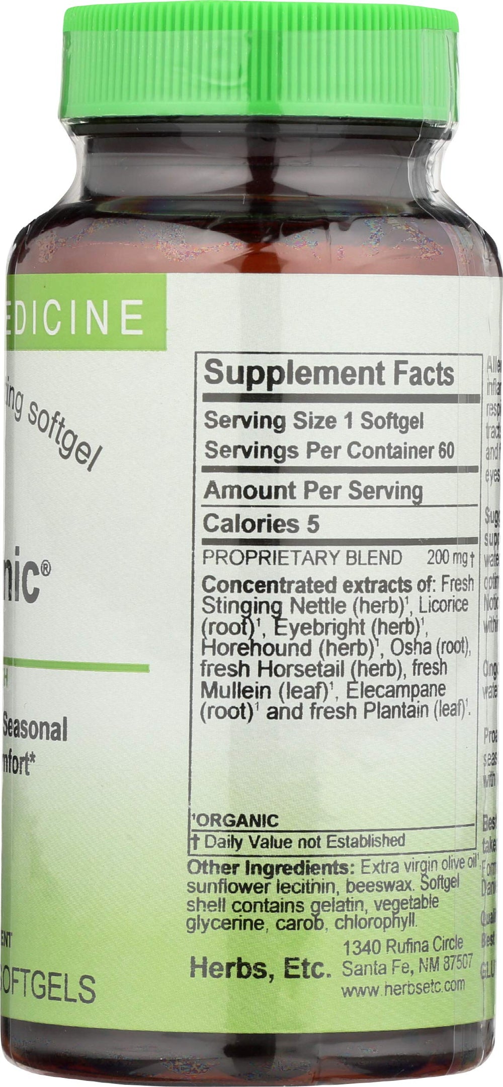 Herbs Etc. Allertonic horsetail herb component in the blend.
