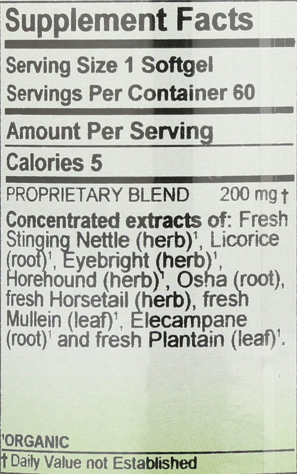 Herbs Etc. Allertonic softgels closeup, easy-to-swallow capsules for daily use.
