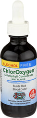 Herbs Etc. ChlorOxygen bottle with mint label promotes daily energy.