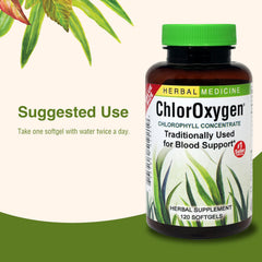 Herbs Etc. ChlorOxygen energy-support graphic communicates vitality on-the-go