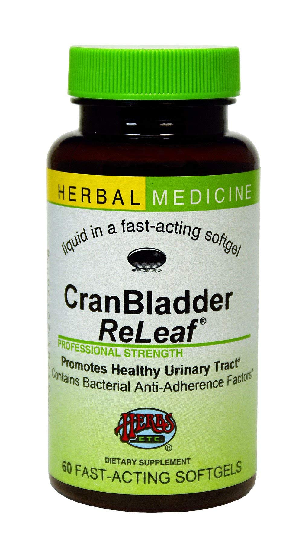 Herbs Etc. CranBladder ReLeaf softgels with cranberry capsules supporting urinary comfort.