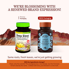 Herbs Etc. Deep Sleep Softgels bottle back with supplement details