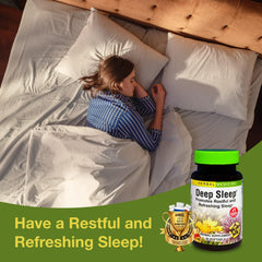 Herbs Etc. Deep Sleep Softgels capsules closeup of herbal blend