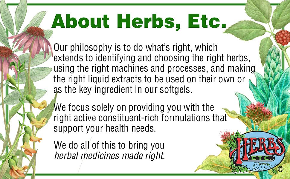 Herbs Etc. Essiac Tonic label closeup emphasizes traditional Four Herb Ojibwa cleanse heritage.