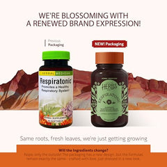 Close-up of Respiratonic softgel capsules by Herbs Etc. for easy swallowing.