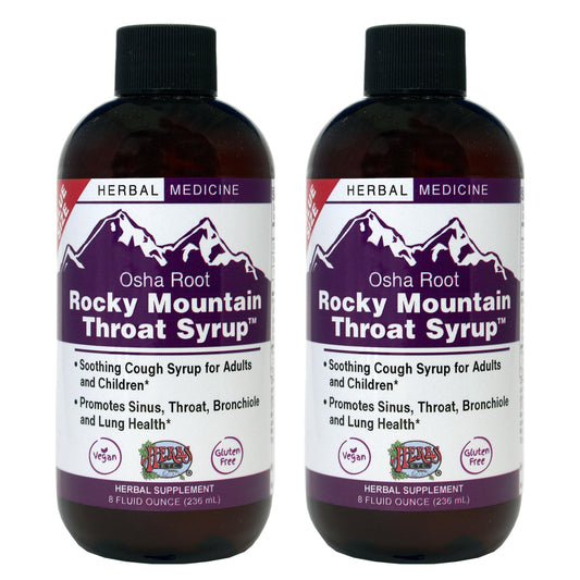 Herbs Etc. Rocky Mountain Throat Syrup bottle supports throat comfort