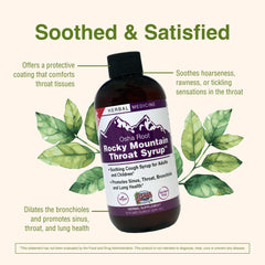 Herbs Etc. Rocky Mountain Throat Syrup label detail confirms organic processing