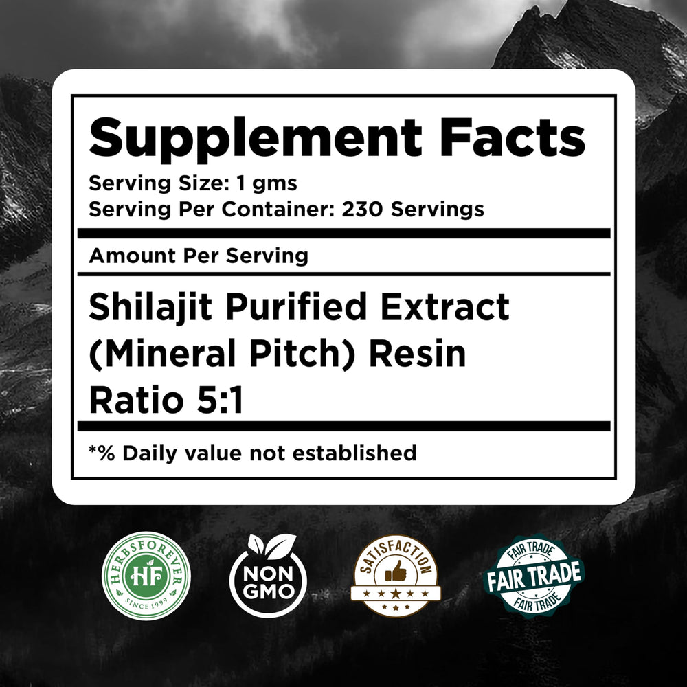 Herbsforever Shilajit powder bulk pack highlighting first-rate quality.