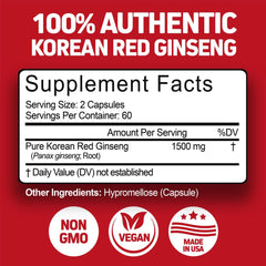 Herbtonics Korean Red Panax Ginseng root close-up emphasizes premium extract potency