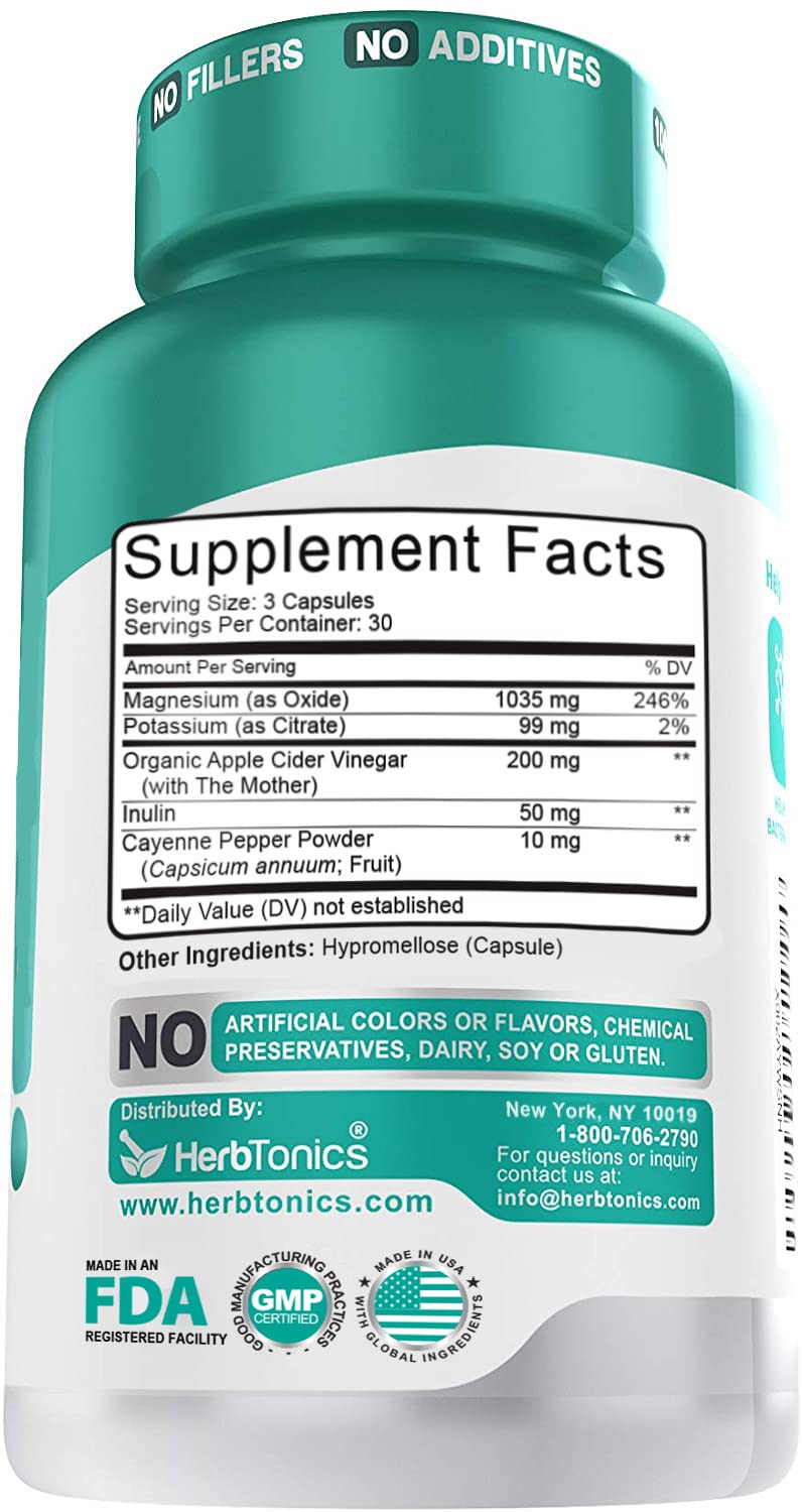 Herbtonics Oxygen-Based Colon Cleanse Apple Cider Vinegar bottle supports gut balance and gentle cleansing.