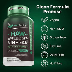 Herbtonics capsules with Mother detail, natural enzymes.