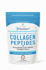 HerbUSA FlexGlow+ collagen powder tub for daily skin and joint support.