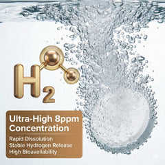 Glass of sparkling hydrogen water ready for quick focus and refreshment.