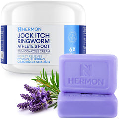 Hermon antifungal cream application on skin for soothing relief.