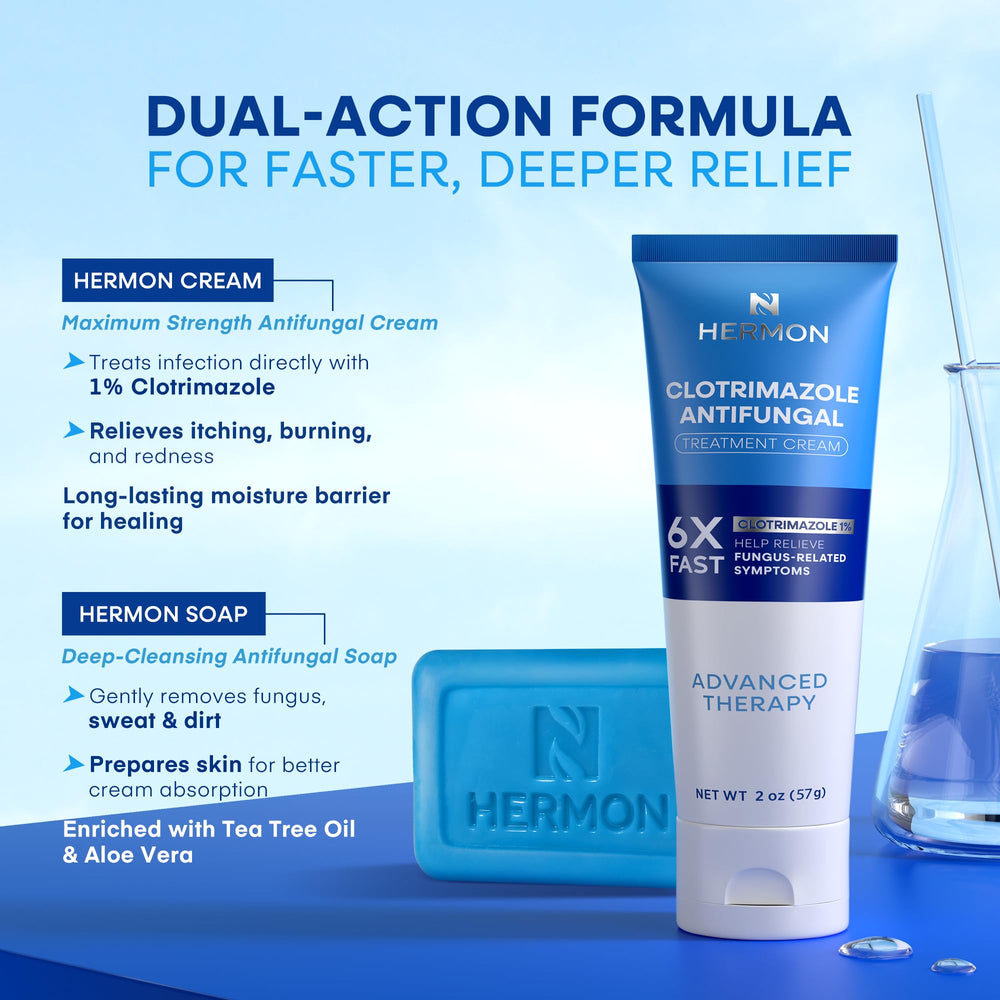 Hermon antifungal soap bar for daily cleansing and odor control.