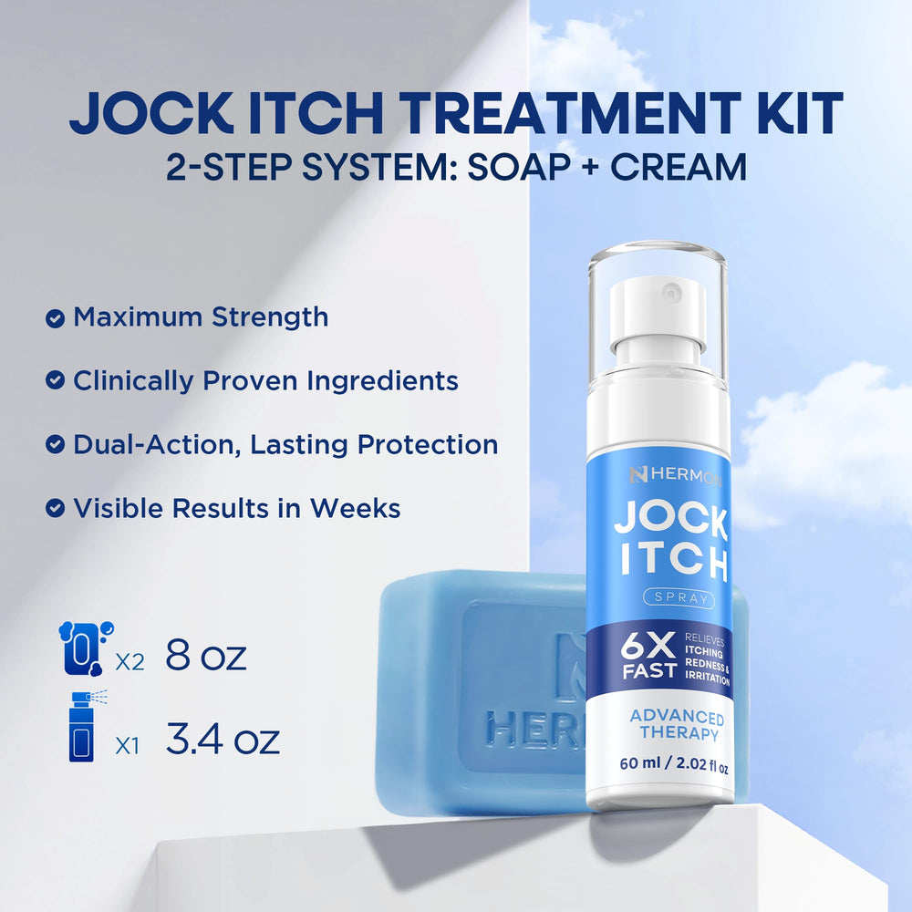 Hermon antifungal spray dispensing action demonstrates convenient on-the-go use.