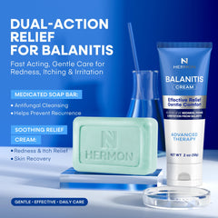 Hermon Balanitis kit soap 4oz close-up for gentle cleansing.