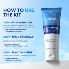 Hermon antifungal soap bar removes sweat and prepares skin for absorption.