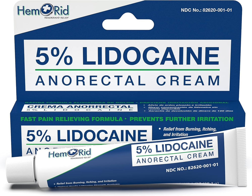 HemRid Max and Lidocaine bundle box emphasizes complete hemorrhoid care.