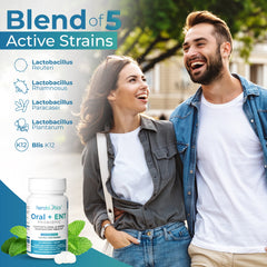 Herobiotics label highlighting BLIS K12-45 and probiotic strains.