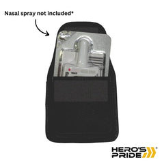 Hero's Pride ballistic nasal spray case clip-on MOLLE provides secure carry.