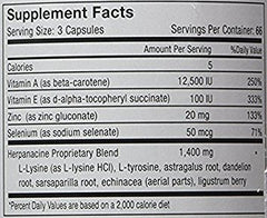 Herpanacine Diamond caplets close-up ideal for everyday skin support.