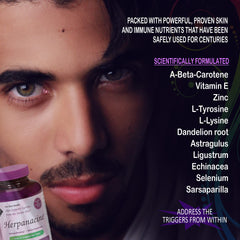 Herpanacine Diamond packaging on desk for everyday wellness routine.