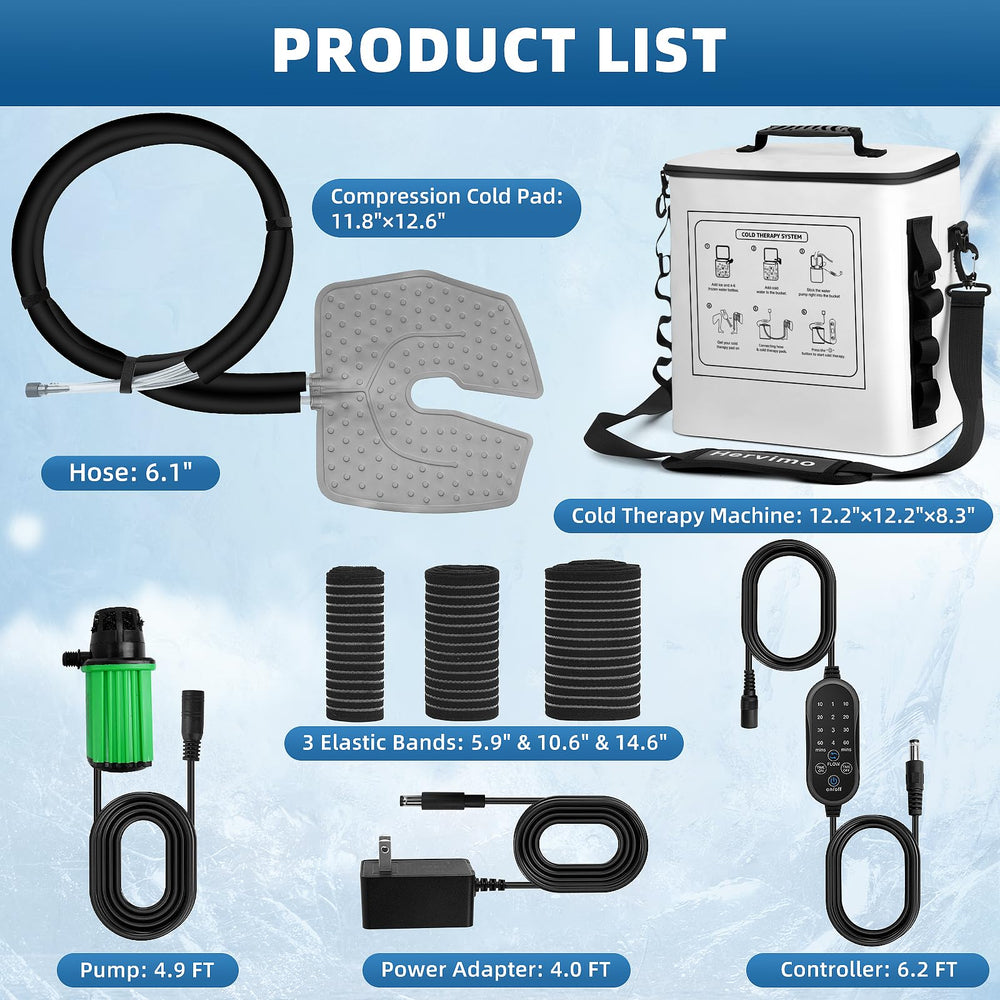 Hervimo compact recovery kit for post-surgery cold and compression relief.