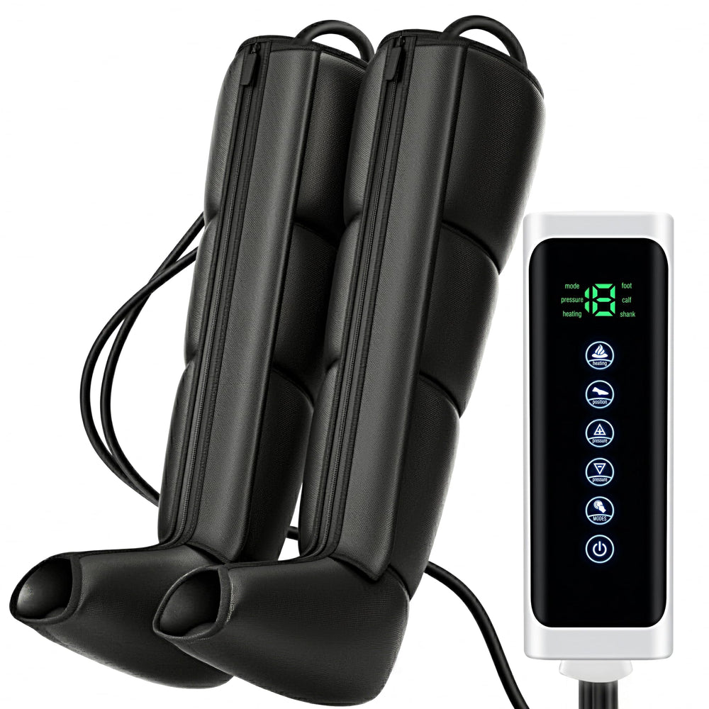 Heselises Leg Compression Massager foot chamber for improved circulation.