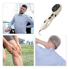 Heswea electronic acupuncture pen ear head targets comfortable ear-area relief.