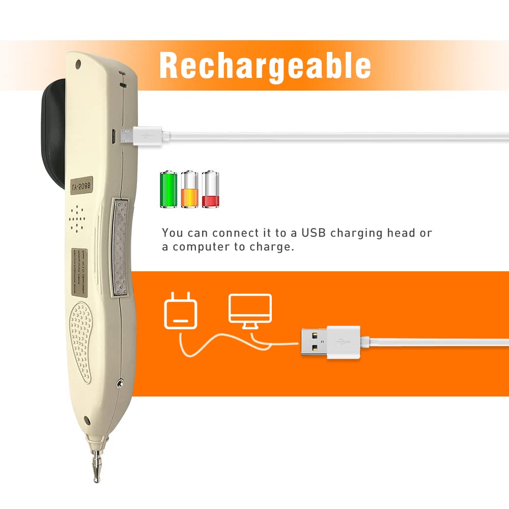 Heswea electronic acupuncture pen provides 10 sensitivities for skin-aware use.