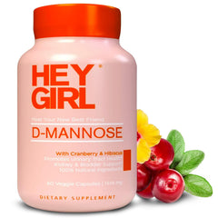 Hey Girl Nutrition D-Mannose bottle front; natural urinary health support.