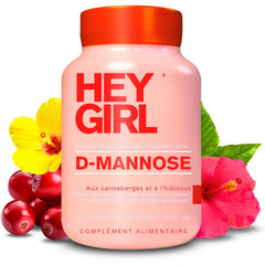 Hey Girl Nutrition D-Mannose capsules close-up; convenient daily capsules.