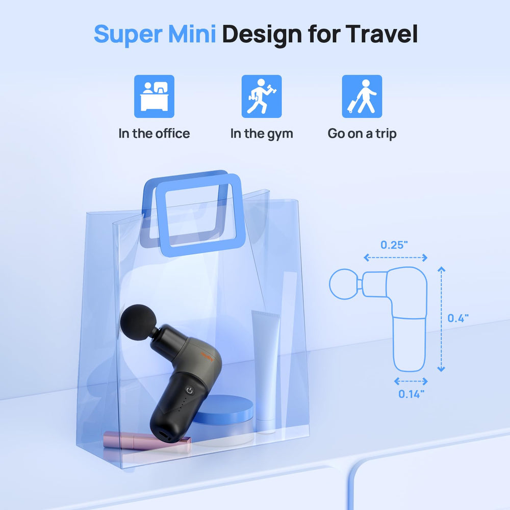 HEYCHY Super Mini Massage Gun USB-C charging for travel power