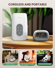 Heycool Upgrade Hand Massager white finish complements any desk or nightstand.