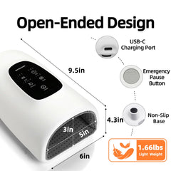 Heyelax hand massager offering 5 intensity levels for personalized comfort.